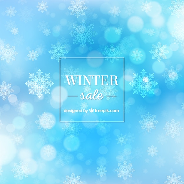 Fondo azul de rebajas de invierno