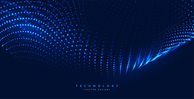 Fondo azul de tecnología digital con partículas brillantes
