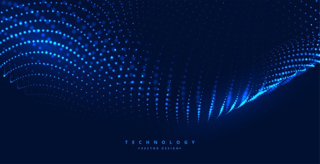 Fondo azul de tecnología digital con partículas brillantes