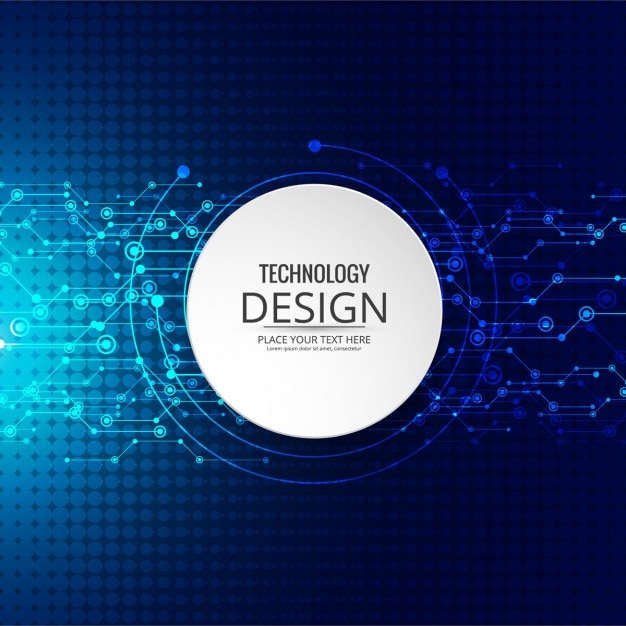 Vector gratuito fondo azul de tecnología con efecto halftone