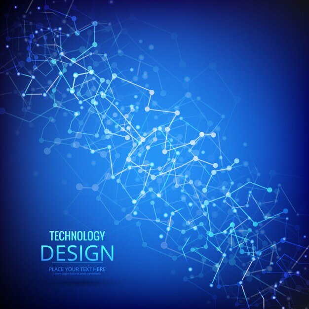 Fondo azul de tecnología moderno con banda geométrica