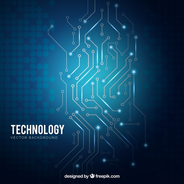 Fondo azul de tecnología 