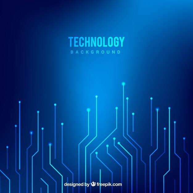 Fondo azul de la tecnología
