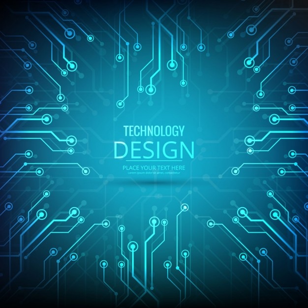 Vector gratuito fondo azul tecnológico en estilo moderno