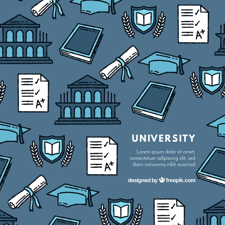 Vector gratuito fondo azul de universidad