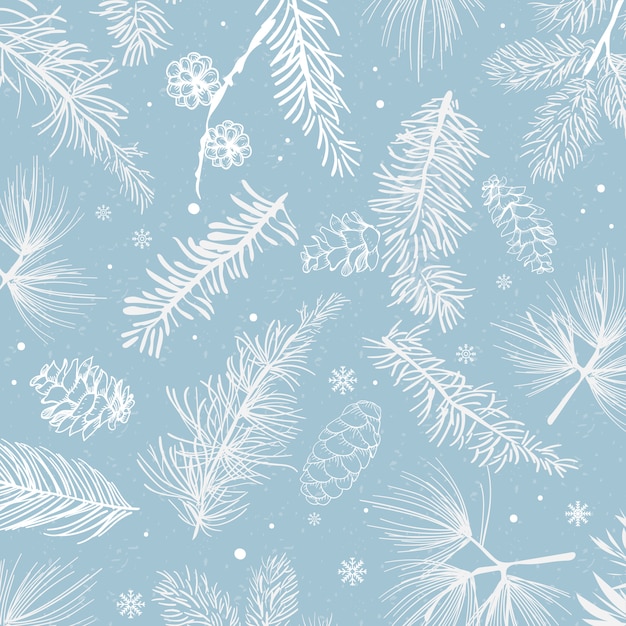 Vector gratuito fondo azul con vector de decoración de invierno