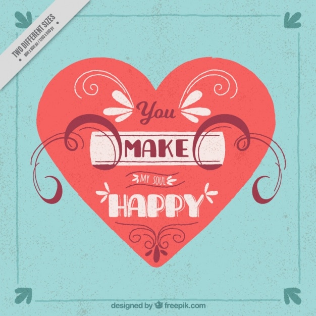 Vector gratuito fondo azul vintage con corazón rojo