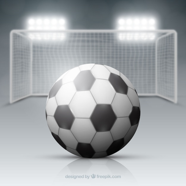 Fondo de balón de fútbol con campo en estilo realista
