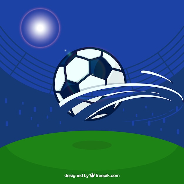 Vector gratuito fondo de balón de fútbol en estilo plano