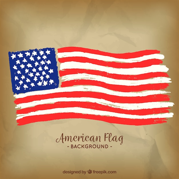 Fondo de bandera americana de acuarela