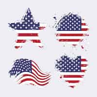 Vector gratuito fondo de bandera americana grunge de diseño plano