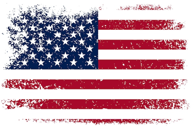 Fondo de bandera americana grunge de diseño plano