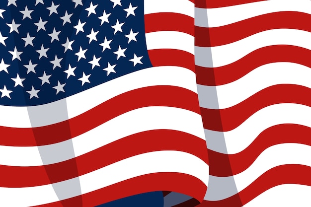 Vector gratuito fondo de bandera americana ondeando dibujado a mano
