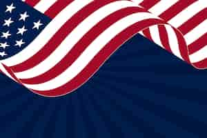 Vector gratuito fondo de bandera americana ondeando plana