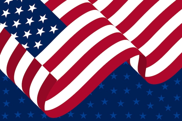 Vector gratuito fondo de bandera americana ondeando plana