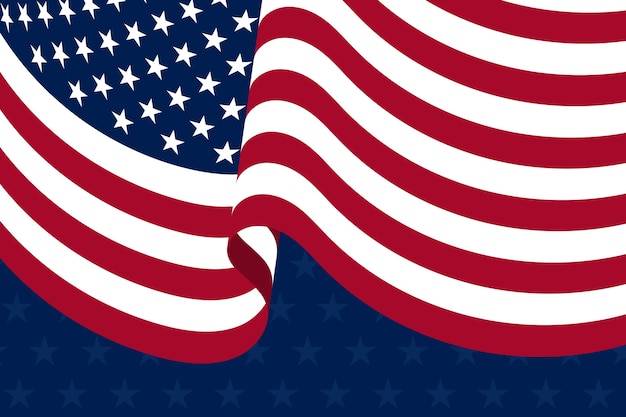 Fondo de bandera americana ondeando plana