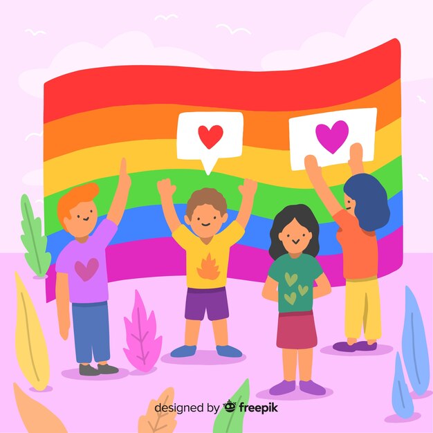 Fondo de bandera del arcoíris del día del orgullo lgbt