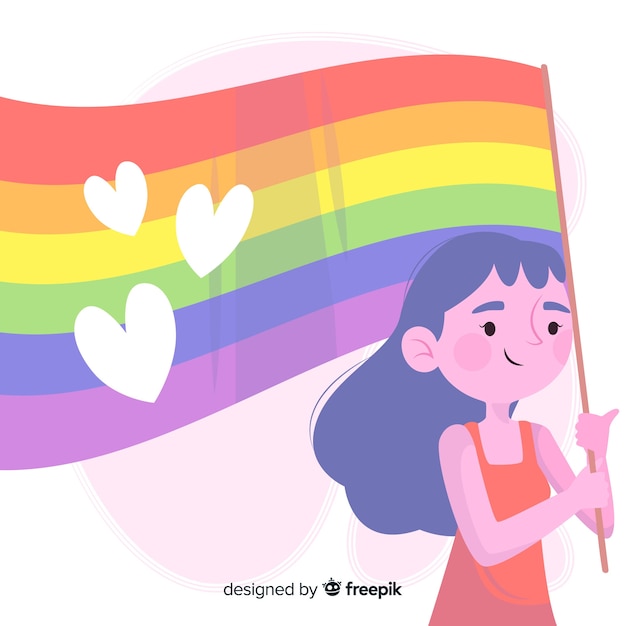 Vector gratuito fondo de bandera del día del orgullo lgbt