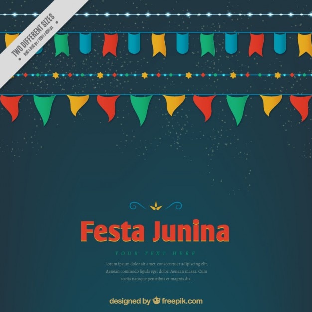 Fondo de banderines de colores de fiesta junina