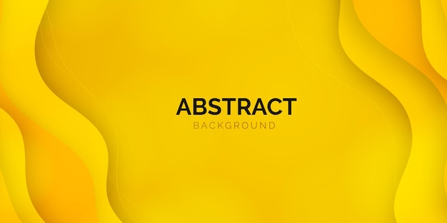 fondo de banner abstracto de negocios amarillo con publicación de diseño de vector de formas onduladas de degradado fluido