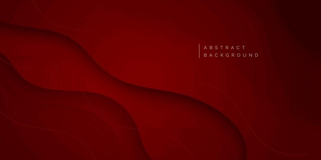 Fondo de banner abstracto de negocios rojo con formas onduladas de degradado fluido post de diseño vectorial