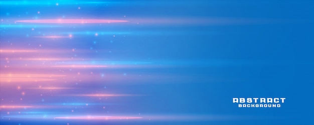 Fondo de banner azul con raya de luz y espacio de texto