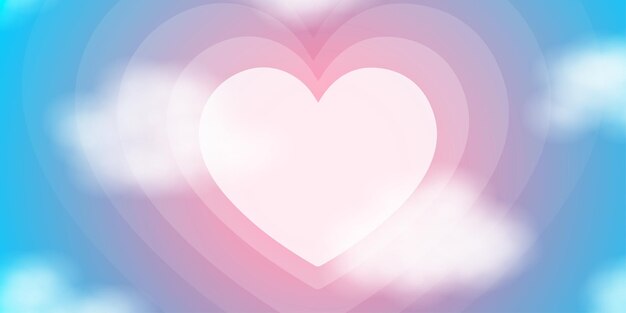 Fondo de banner de día de San Valentín de amor hermoso Efecto de corazón 3D multipropósito