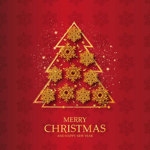 Fondo de banner de feliz Navidad y próspero año nuevo con árbol de Navidad