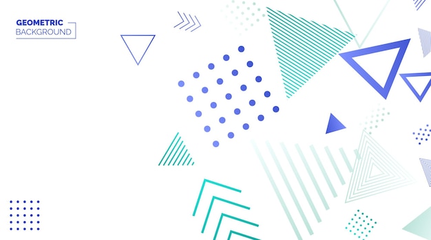 Fondo de banner geométrico colorido Diseño de plantilla de cubierta mínima para web Fondo abstracto moderno con formas geométricas y líneas Vector Eps10