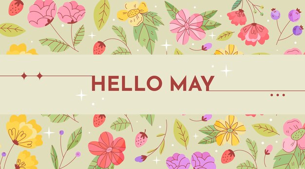 Fondo y banner hola mayo plana