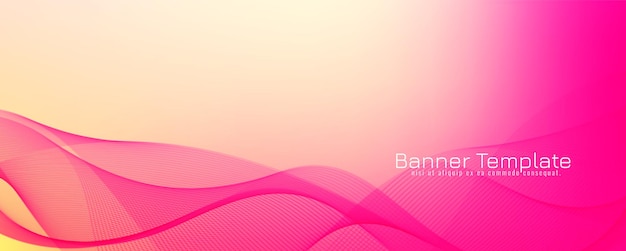 Fondo de banner de onda de color rosa abstracto