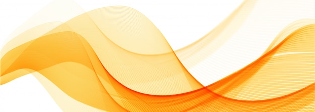 Vector gratuito fondo de banner de onda elegante naranja abstracto