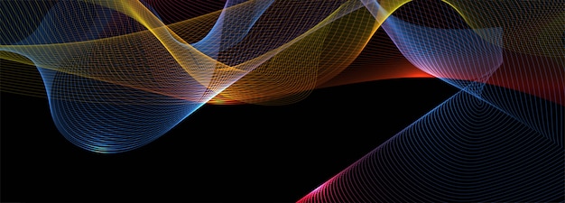 Fondo de banner de onda de negocio colorido brillante abstracto