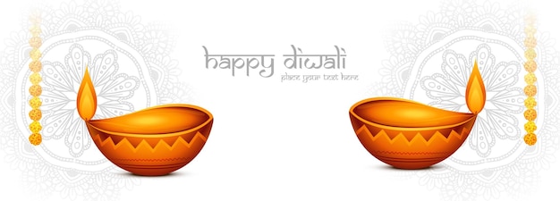 Vector gratuito fondo de banner de tarjeta de celebración de diwali feliz festival indio