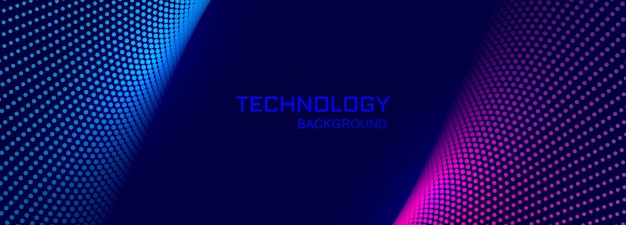 Fondo de banner de tecnología con diseño punteado de conexión