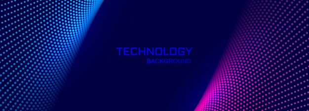 Fondo de banner de tecnología con diseño punteado de conexión