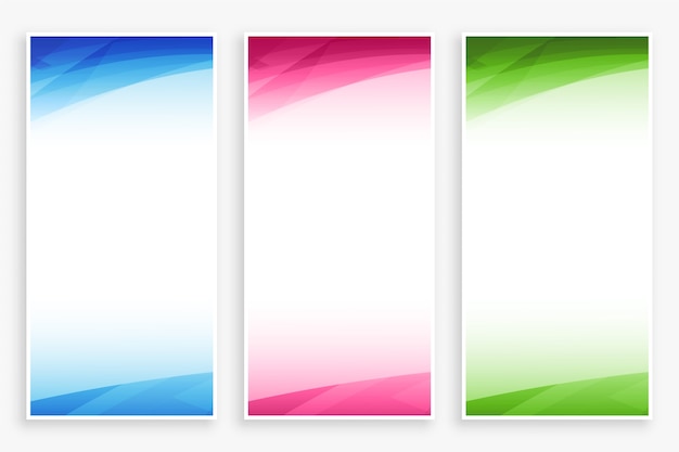 Fondo de banner vacío con conjunto de formas abstractas de colores