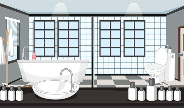 Fondo de baño vacío con bañera