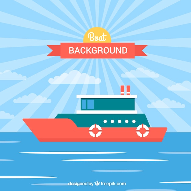 Vector gratuito fondo de barco en diseño plano