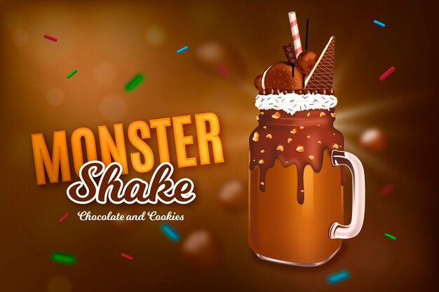 Fondo de batido de monstruo realista