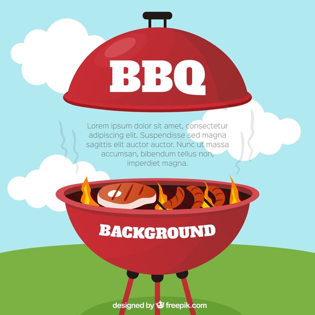 Fondo de bbq con deliciosa comida