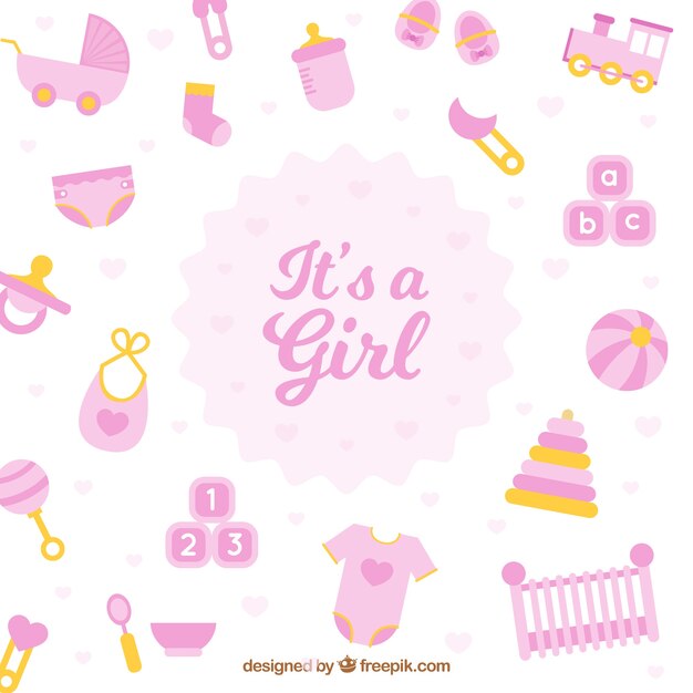 Fondo de bebé en estilo plano