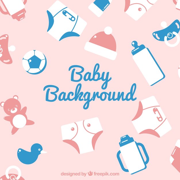 Fondo de bebé con lindos elementos