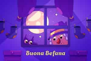 Vector gratuito fondo de befana dibujado a mano