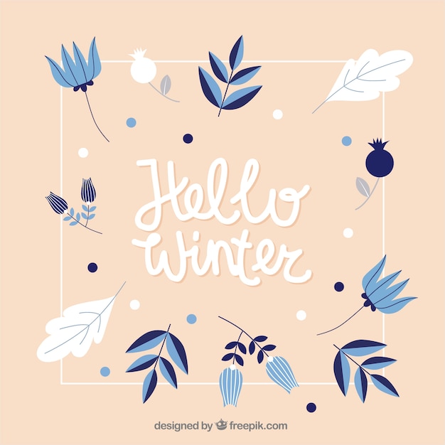 Vector gratuito fondo beige invernal hola invierno