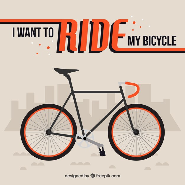 Fondo de bici plana con una frase