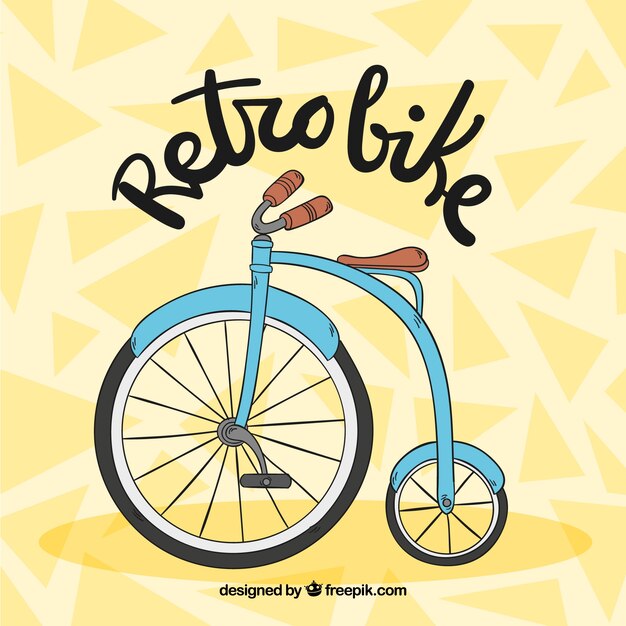 Fondo de bicicleta retro dibujada a mano