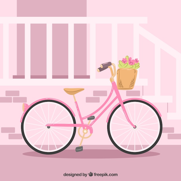 Vector gratuito fondo de bicicleta rosa