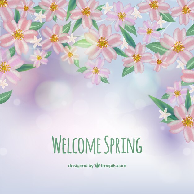 Fondo de bienvenida primavera
