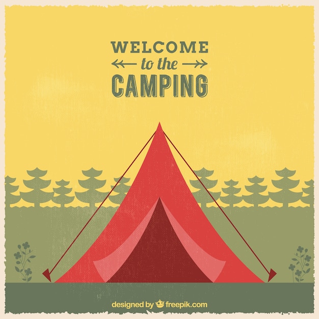 Vector gratuito fondo de bienvenido al camping